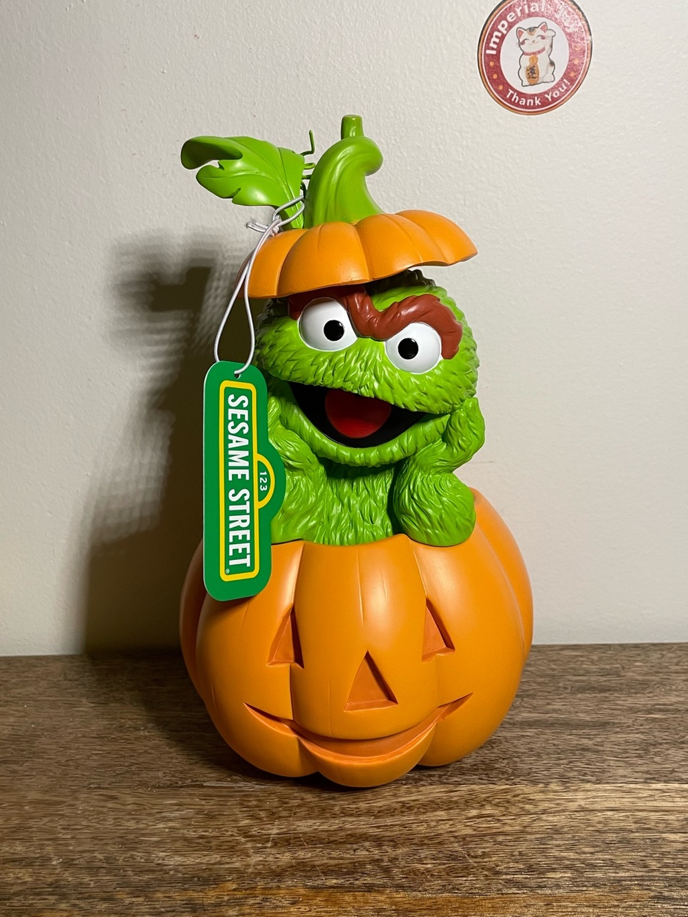 Sesame Street Oscar the Grouch Halloween Pumpkin Decor - Orange & Green